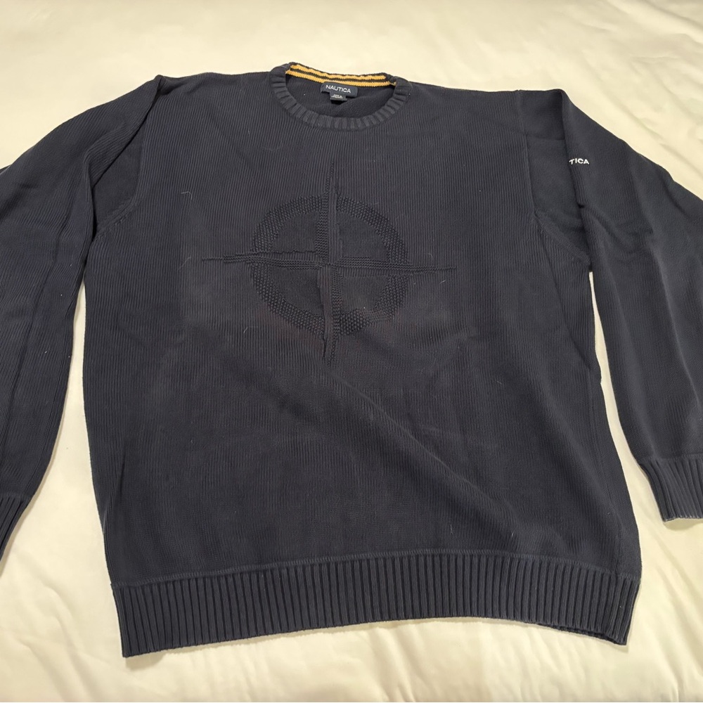 Nautica Men's Dark Gray Crewneck Sweater